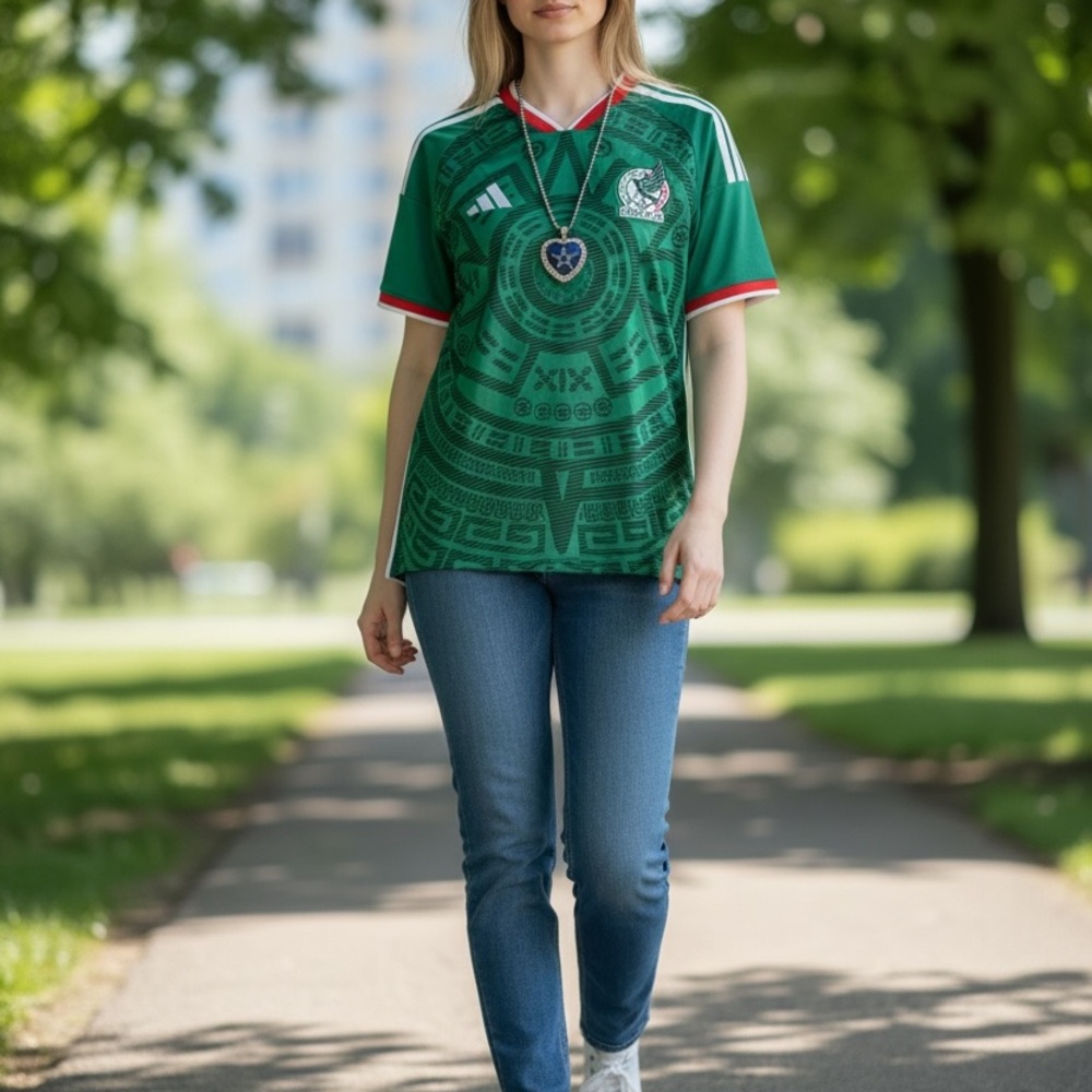 adidas unisex Green Mexico Soccer Jersey - Picture 7 of 8
